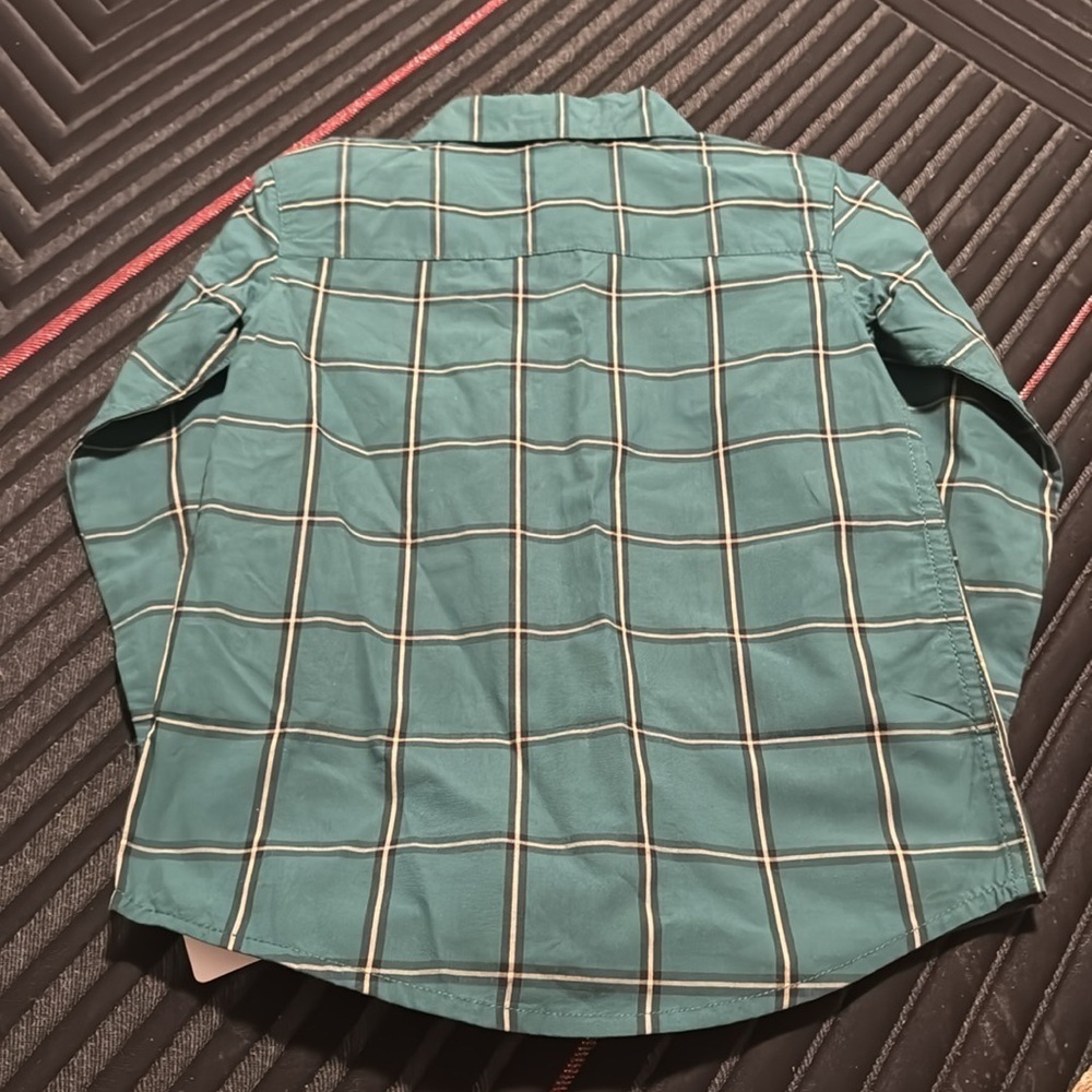 Teal Plaid Button-Up Shirt - Picture 2 of 3